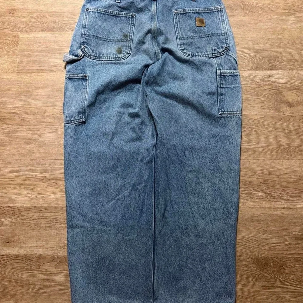 Vintage 2000s blue jean denim Carhart double knees small flaw shown